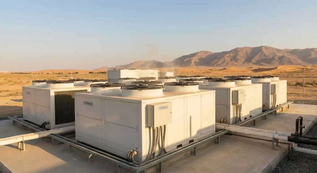 Best Chiller Room Manufacturers in UAE deploying high-ambient industrial cooling systems designed for extreme desert climate conditions