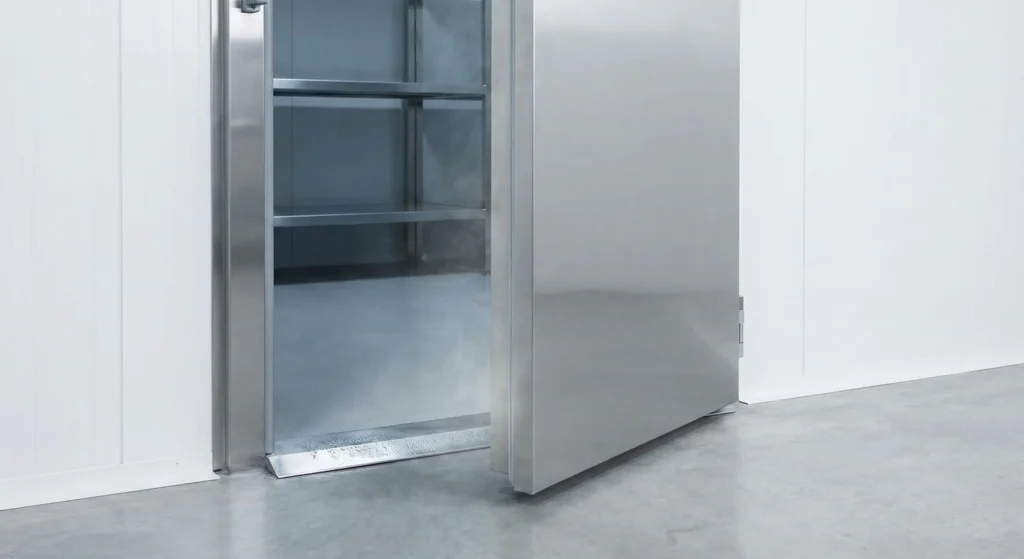 nsulated walk-in cooler entrance constructed with high-performance chiller room panels for commercial cool rooms and walk in chiller room applications