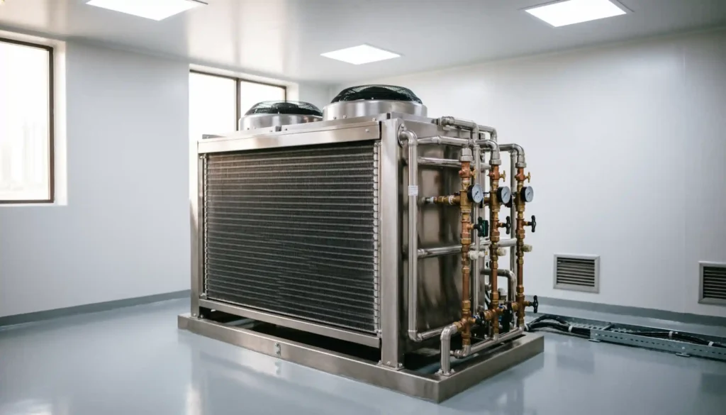 Energy efficient medical chiller supporting pharma cold storage designed for temperature stability and reduced operational energy costs