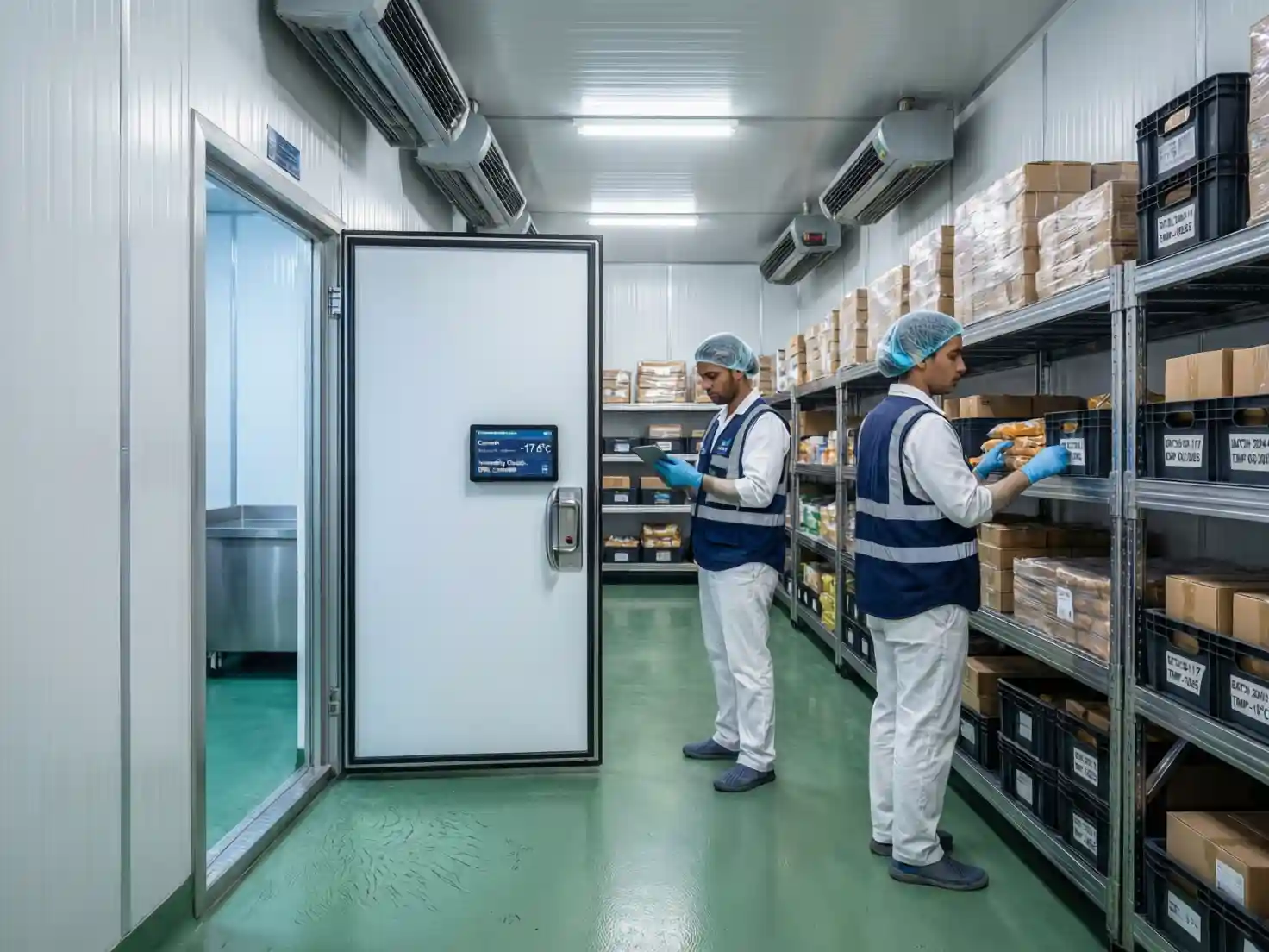 Walk-in chiller systems in UAE designed for daily high-volume storage with organized shelving, controlled temperature, and efficient commercial cold storage operations