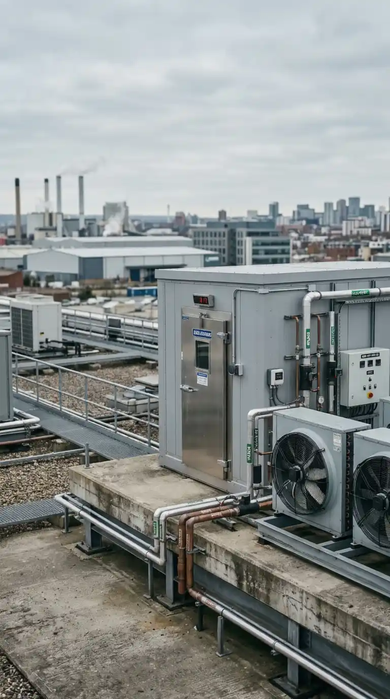 Customised chiller room system with industrial refrigeration units designed for commercial cold storage and temperature control in UAE