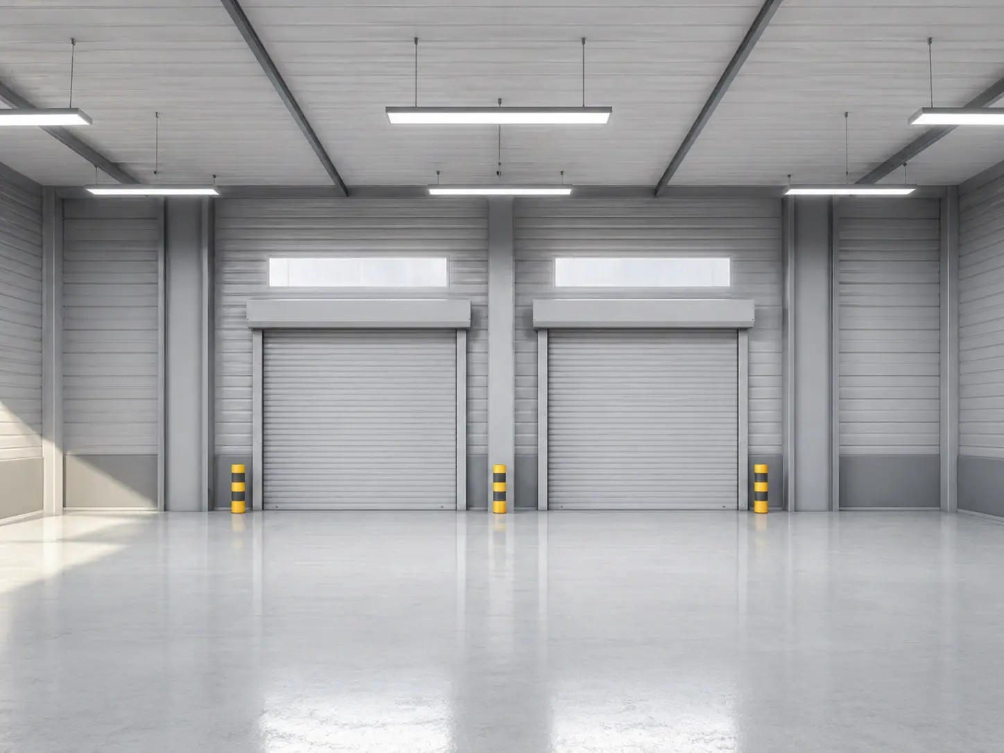 Industrial cold storage warehouse in UAE with insulated loading bay doors and temperature-controlled facility design