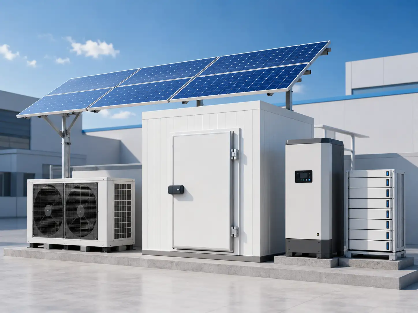 Solar Cold Room Suppliers in UAE designing solar powered cold storage with panels and backup systems