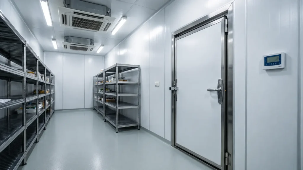 pharmaceutical walk-in chiller room in UAE with temperature-controlled storage