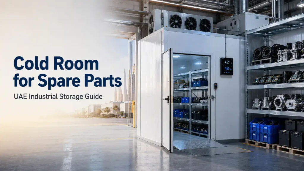 Cold room for spare parts with temperature-controlled industrial storage in UAE