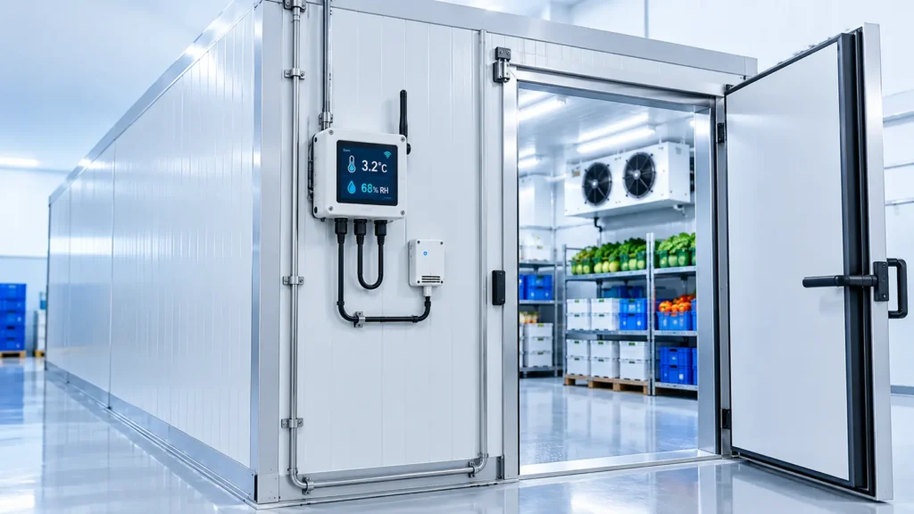 Smart chiller room with IoT temperature and humidity monitoring